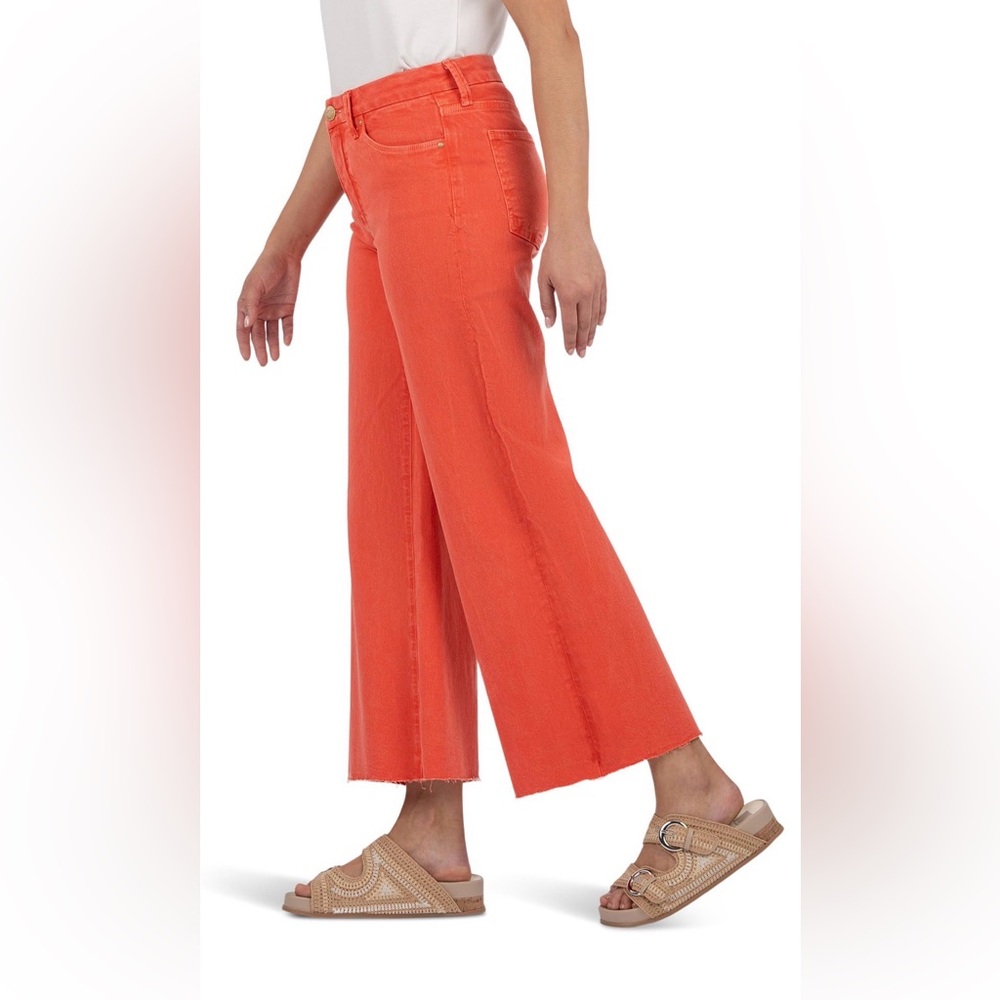 Kut from the Kloth Meg Wide-Leg High-Rise Jeans in tangerine